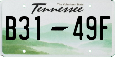 TN license plate B3149F