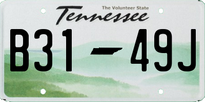 TN license plate B3149J