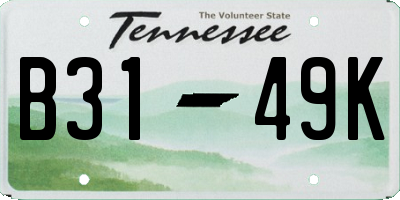 TN license plate B3149K