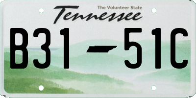 TN license plate B3151C