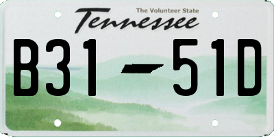 TN license plate B3151D