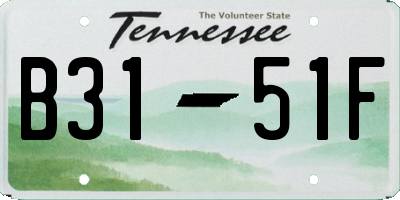 TN license plate B3151F