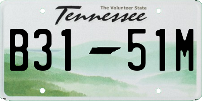 TN license plate B3151M