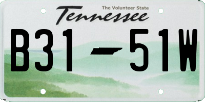 TN license plate B3151W