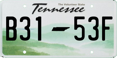 TN license plate B3153F