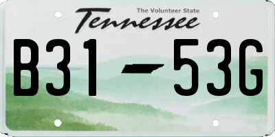 TN license plate B3153G