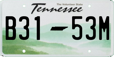 TN license plate B3153M