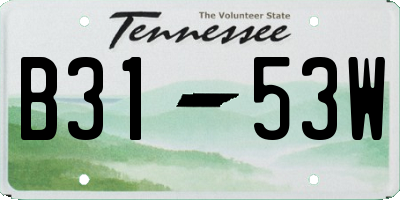 TN license plate B3153W