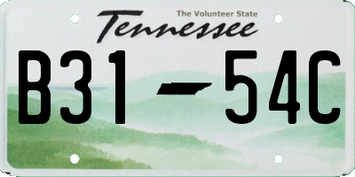 TN license plate B3154C