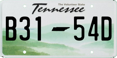 TN license plate B3154D