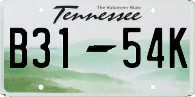 TN license plate B3154K
