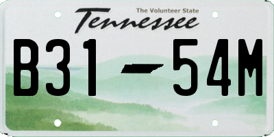 TN license plate B3154M
