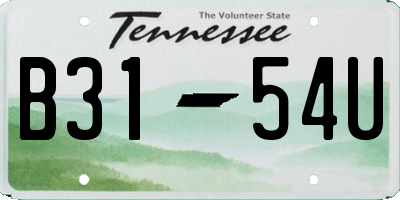 TN license plate B3154U