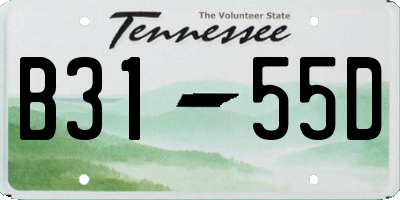 TN license plate B3155D