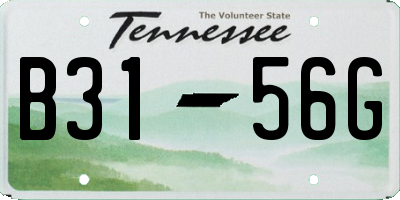 TN license plate B3156G