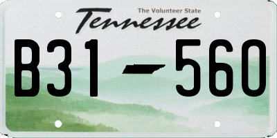 TN license plate B3156O