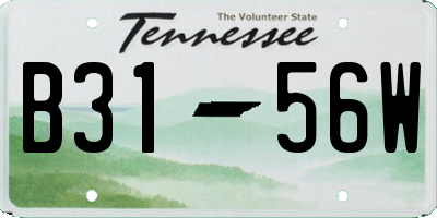 TN license plate B3156W