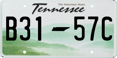 TN license plate B3157C