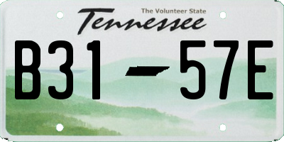 TN license plate B3157E