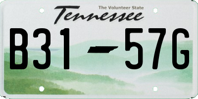 TN license plate B3157G
