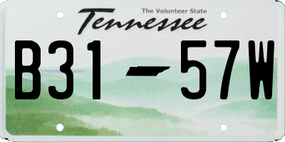 TN license plate B3157W