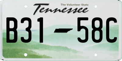 TN license plate B3158C