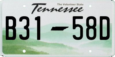 TN license plate B3158D