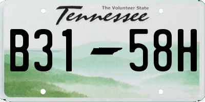 TN license plate B3158H