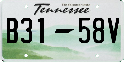 TN license plate B3158V