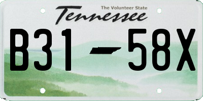TN license plate B3158X