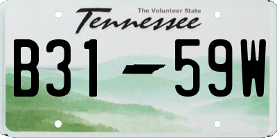TN license plate B3159W