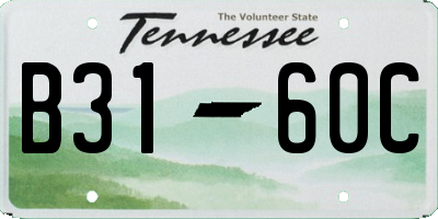 TN license plate B3160C