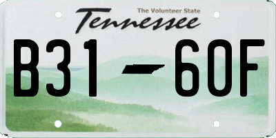 TN license plate B3160F