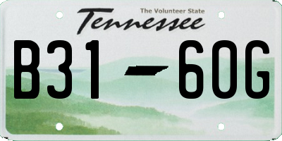TN license plate B3160G