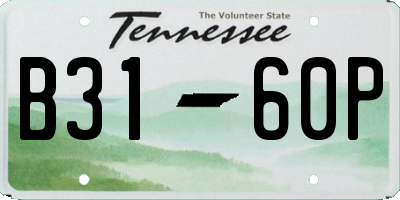 TN license plate B3160P