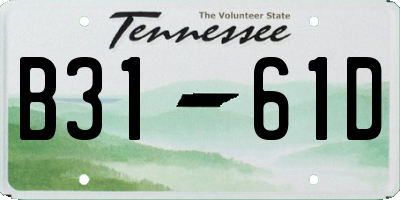 TN license plate B3161D