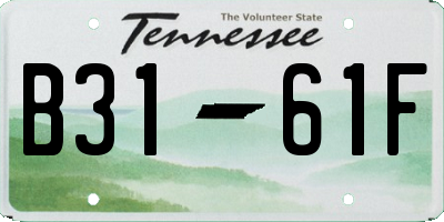 TN license plate B3161F