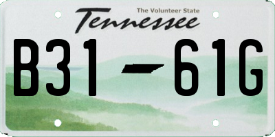 TN license plate B3161G