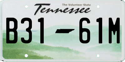 TN license plate B3161M