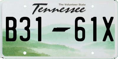 TN license plate B3161X