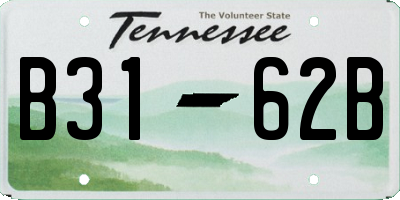 TN license plate B3162B