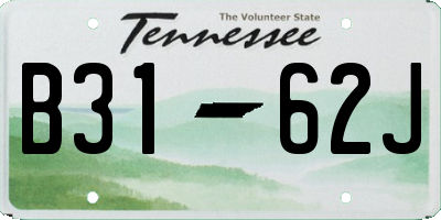 TN license plate B3162J