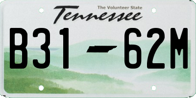 TN license plate B3162M