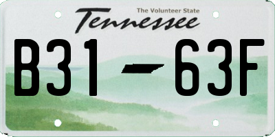 TN license plate B3163F