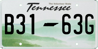 TN license plate B3163G