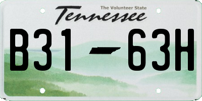 TN license plate B3163H