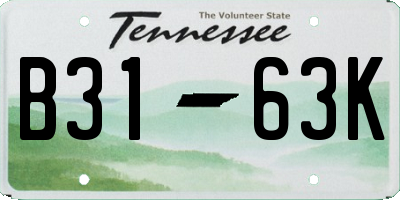 TN license plate B3163K