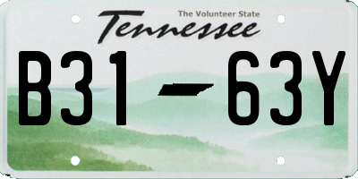 TN license plate B3163Y