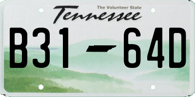 TN license plate B3164D