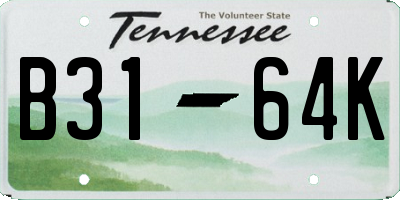 TN license plate B3164K